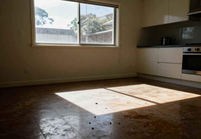 Rodent droppings and damage in an Acacia Gardens garage before treatment